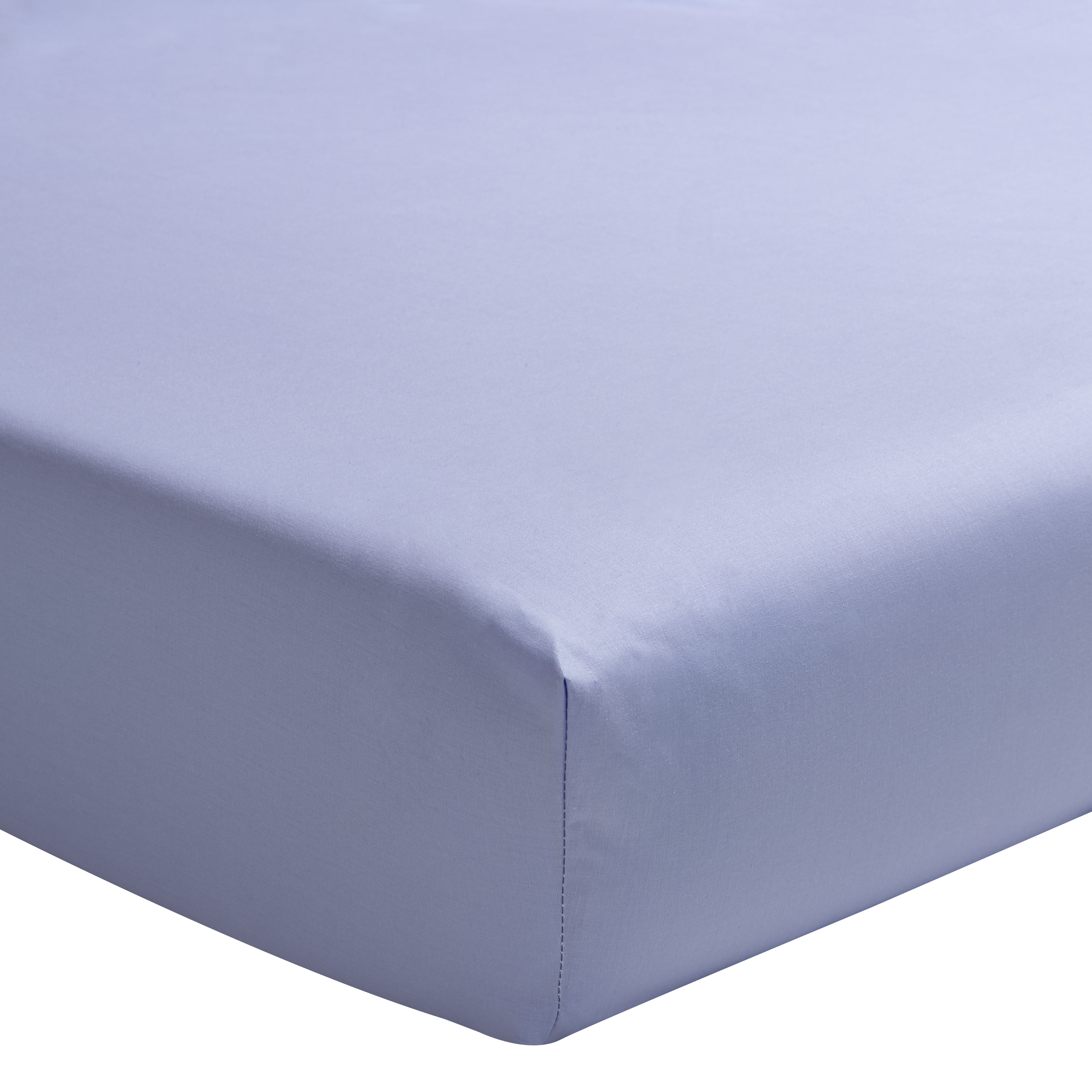 Drap housse uni en percale de coton bleu 90x220 Drap housse uni en percale de coton bleu 90x220