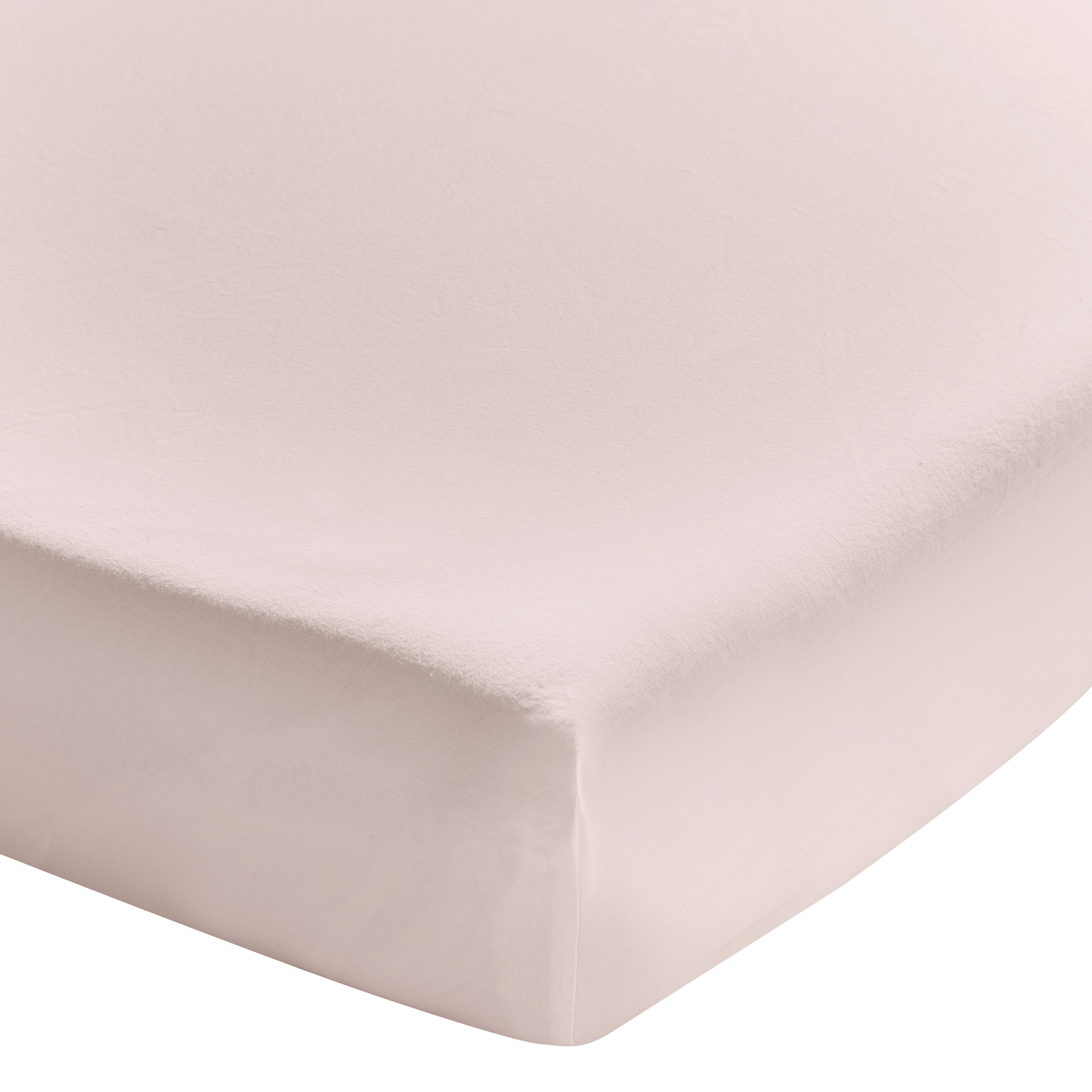 Drap housse uni en coton lavé rose Nude 140x200 (photo) Drap housse uni en coton lavé rose Nude 140x200