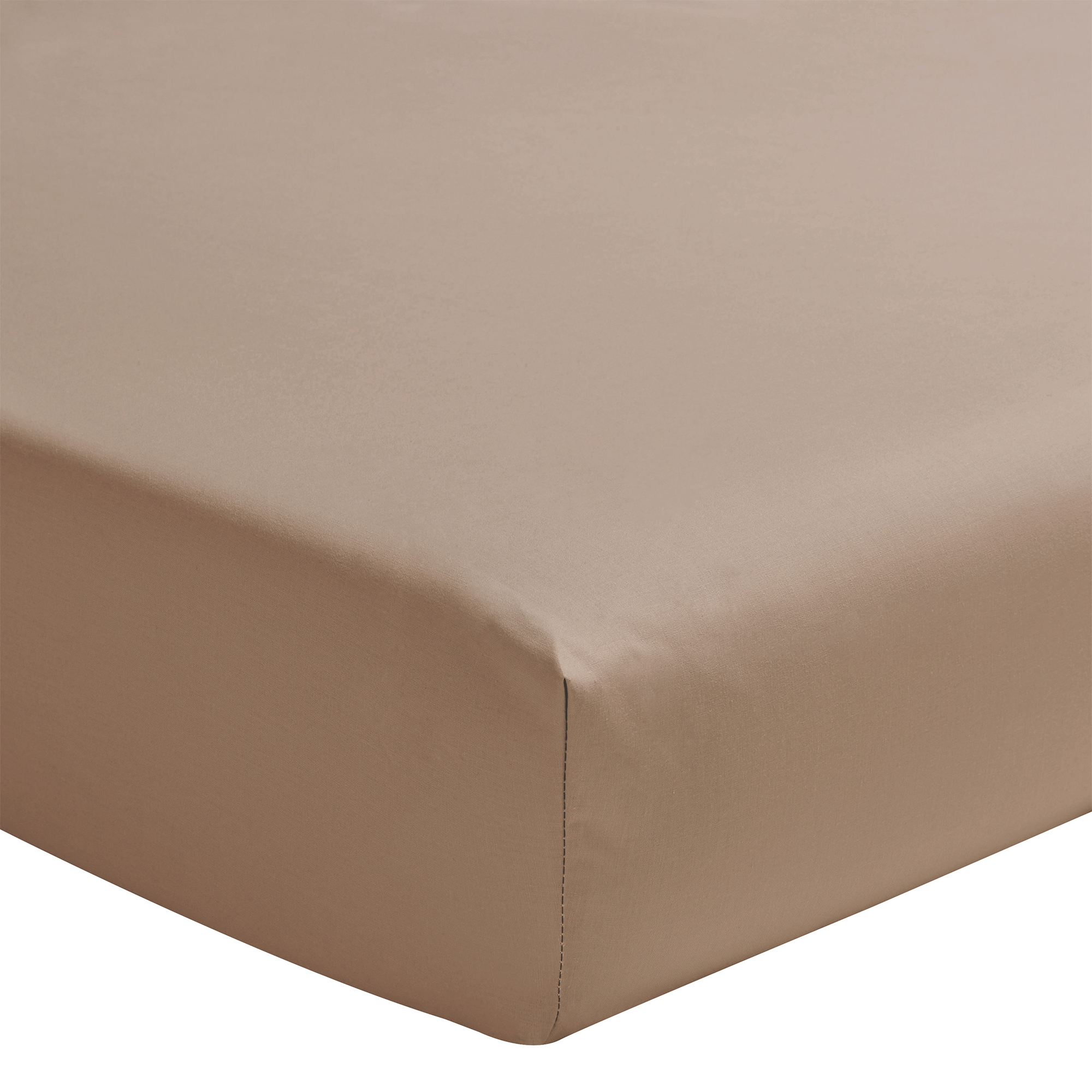 Drap housse uni en percale de coton terracotta200x200