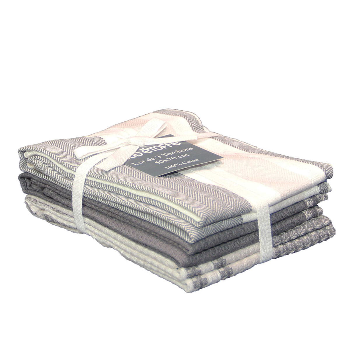 Torchon en coton gris 50x70 Torchon en coton gris 50x70