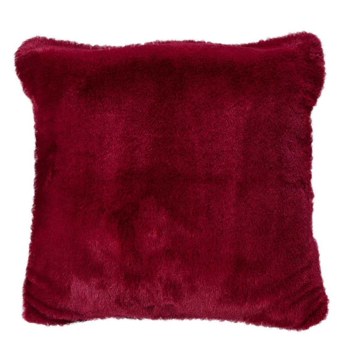 Housse de coussin en imitation fourrure polyester griotte 45x45 Housse de coussin en imitation fourrure polyester griotte 45x45