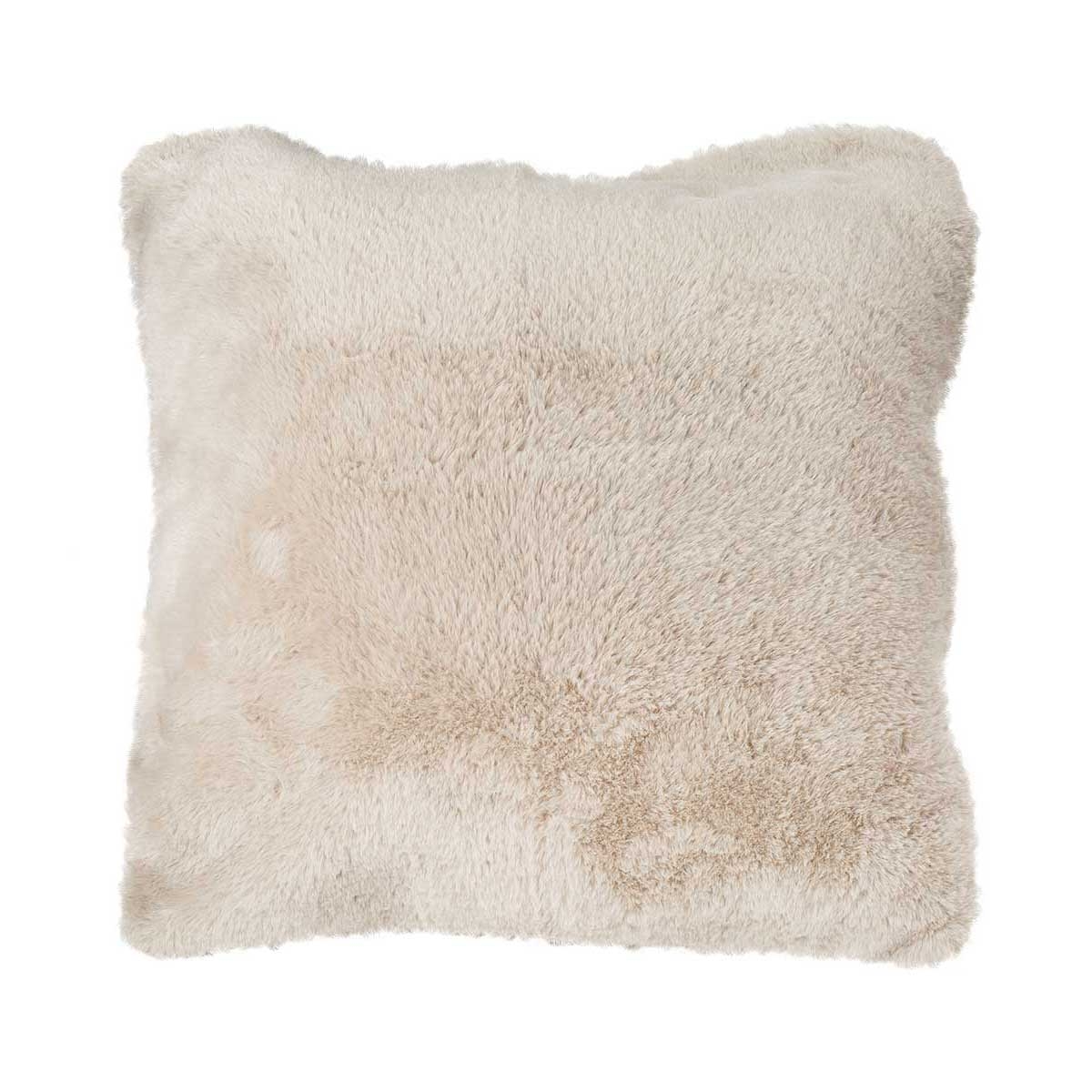 Housse de coussin en imitation fourrure polyester galet 45x45 Housse de coussin en imitation fourrure polyester galet 45x45