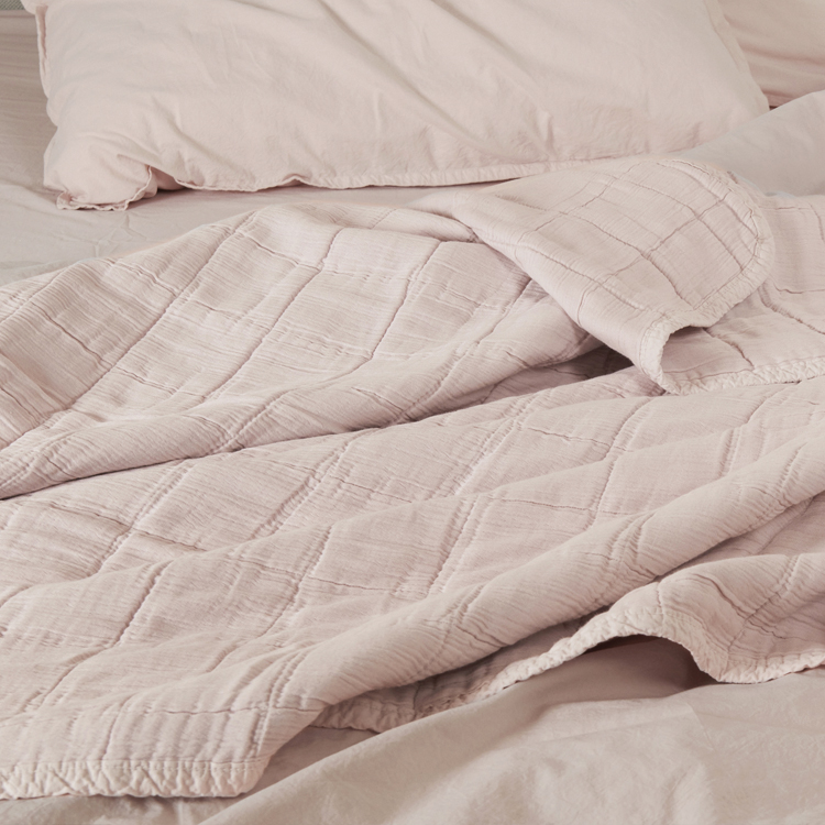 Plaid gaze de coton rose nude 125*160 Plaid gaze de coton rose nude 125*160