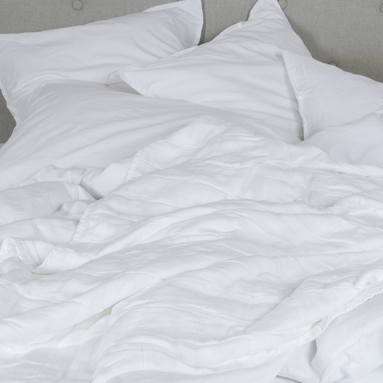 Plaid gaze de coton blanc 125*160 Plaid gaze de coton blanc 125*160