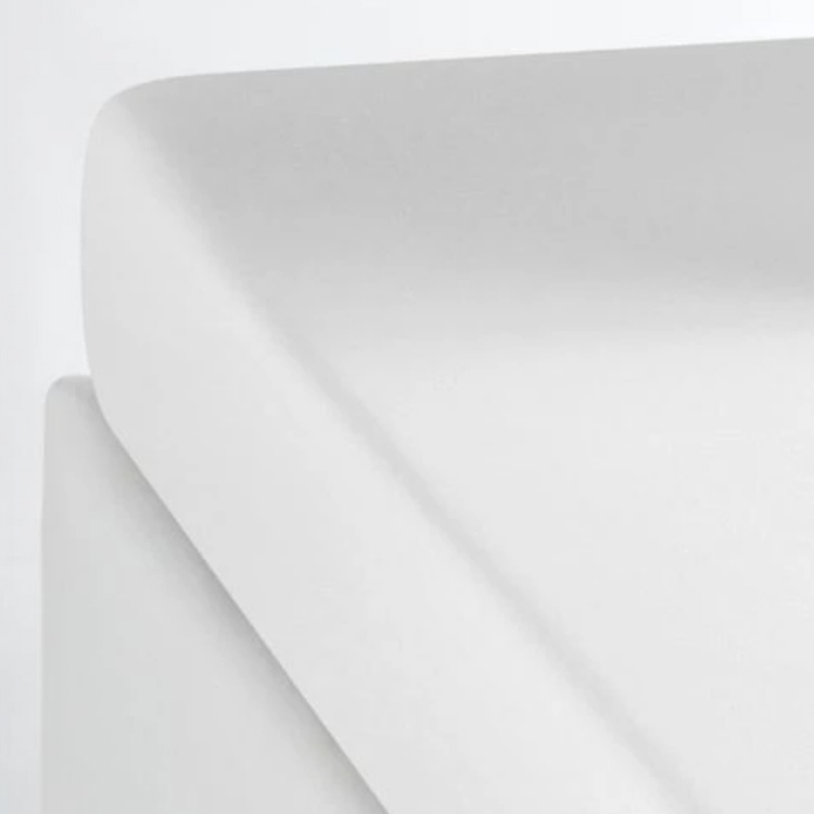 Drap housse coton lavé blanc 140x200 (photo) Drap housse coton lavé blanc 140x200