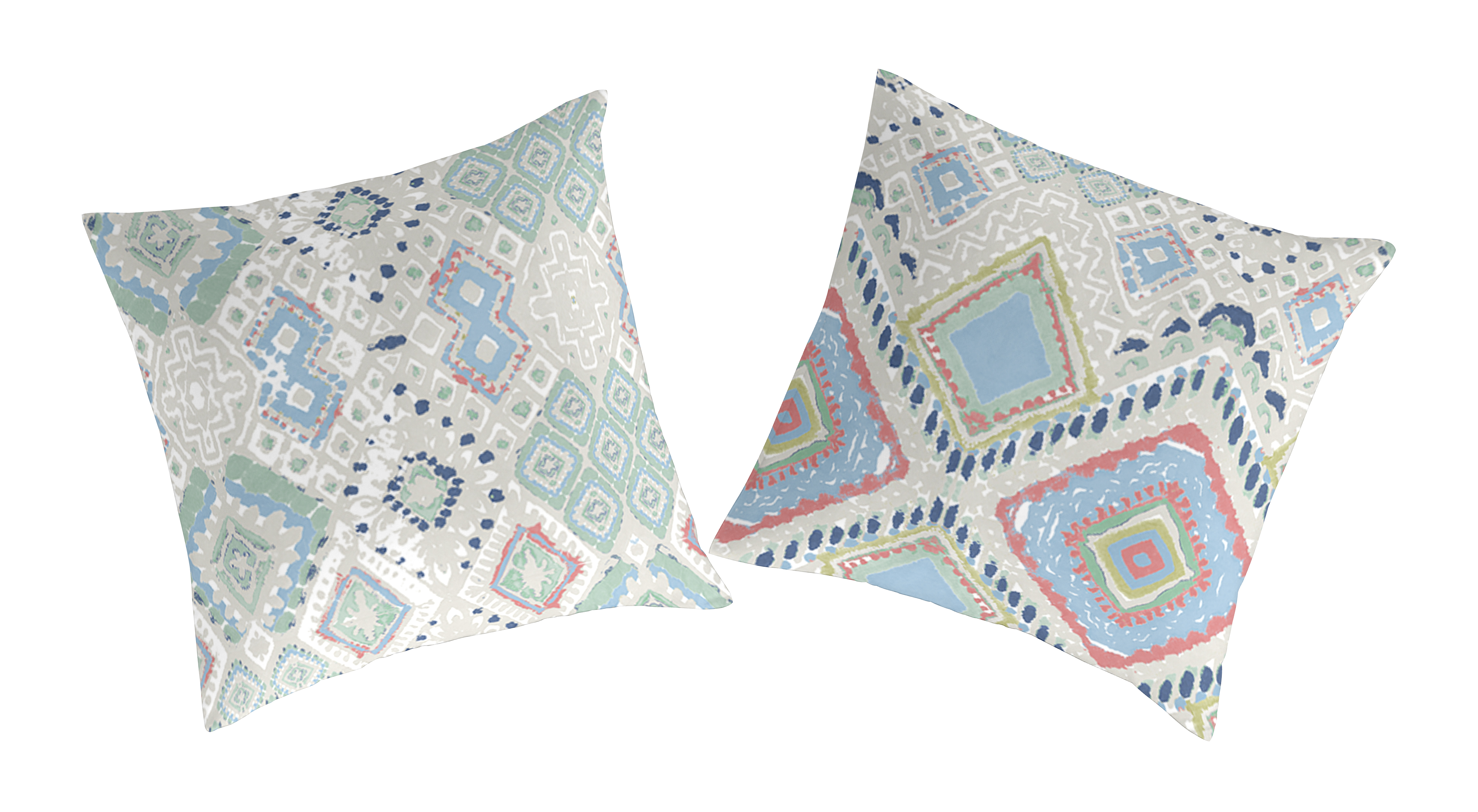 2 taies d'oreiller en coton bicolore 65x65 (photo) 2 taies d'oreiller en coton bicolore 65x65
