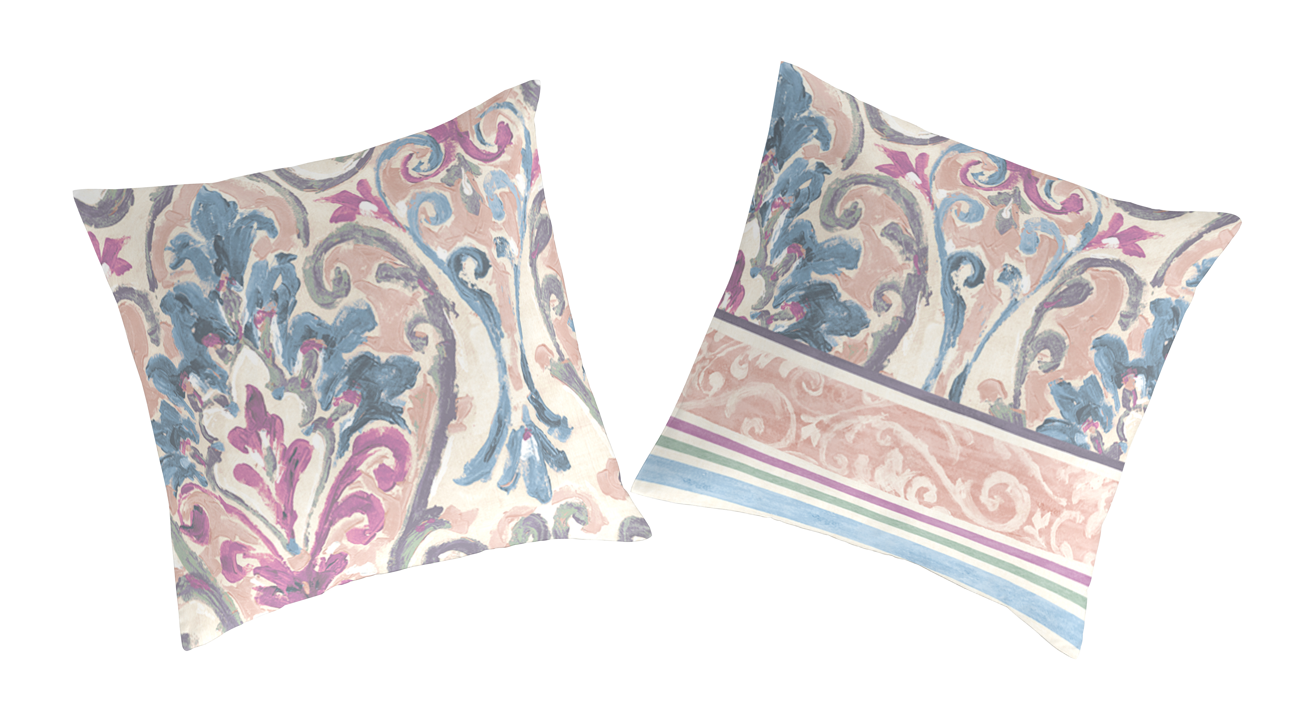 2 taies d'oreiller en coton bicolore 65x65 (photo) 2 taies d'oreiller en coton bicolore 65x65