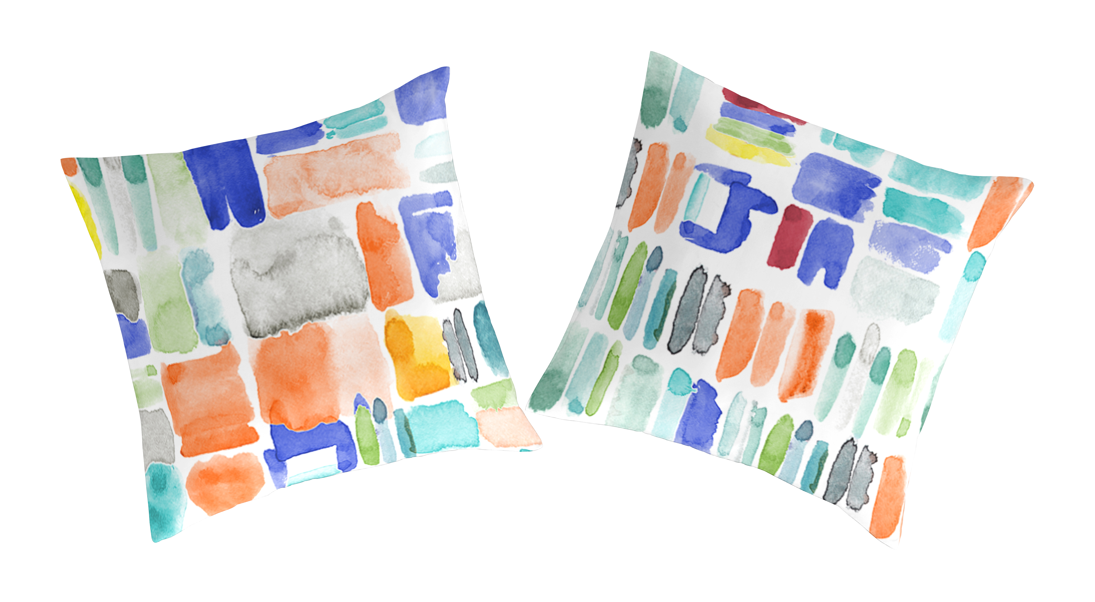 2 taies d'oreiller en coton bicolore 65x65 2 taies d'oreiller en coton bicolore 65x65