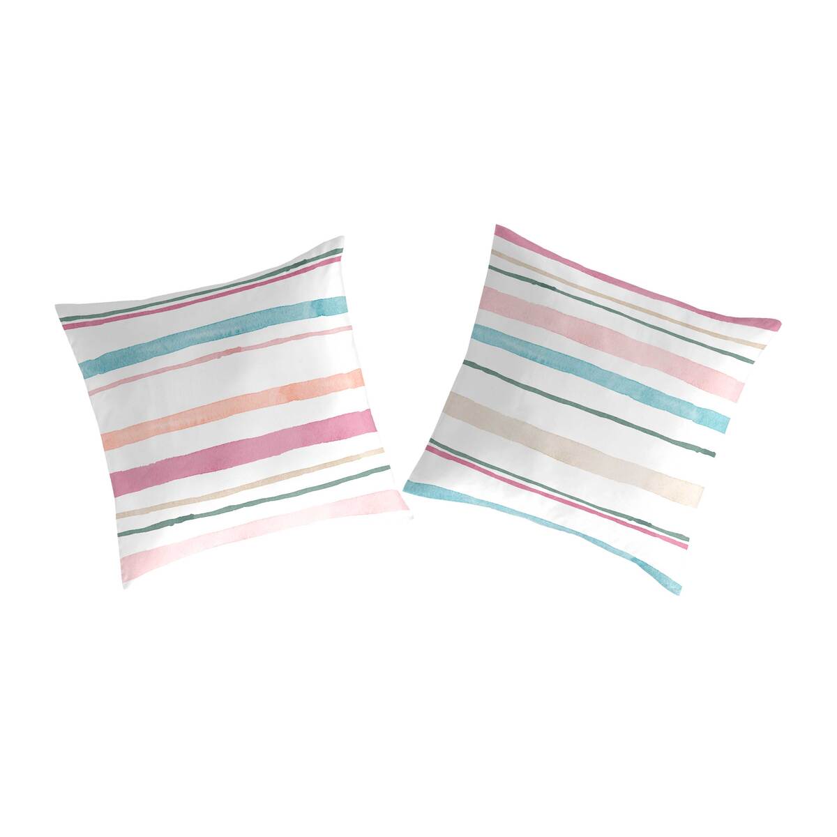 2 taies d'oreiller en coton bicolore 65x65 2 taies d'oreiller en coton bicolore 65x65