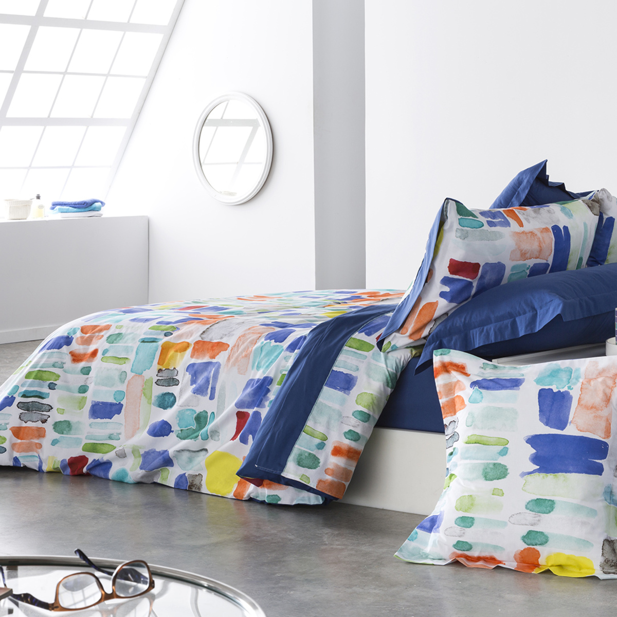 Housse de couette en coton bicolore 140x200 (photo) Housse de couette en coton bicolore 140x200