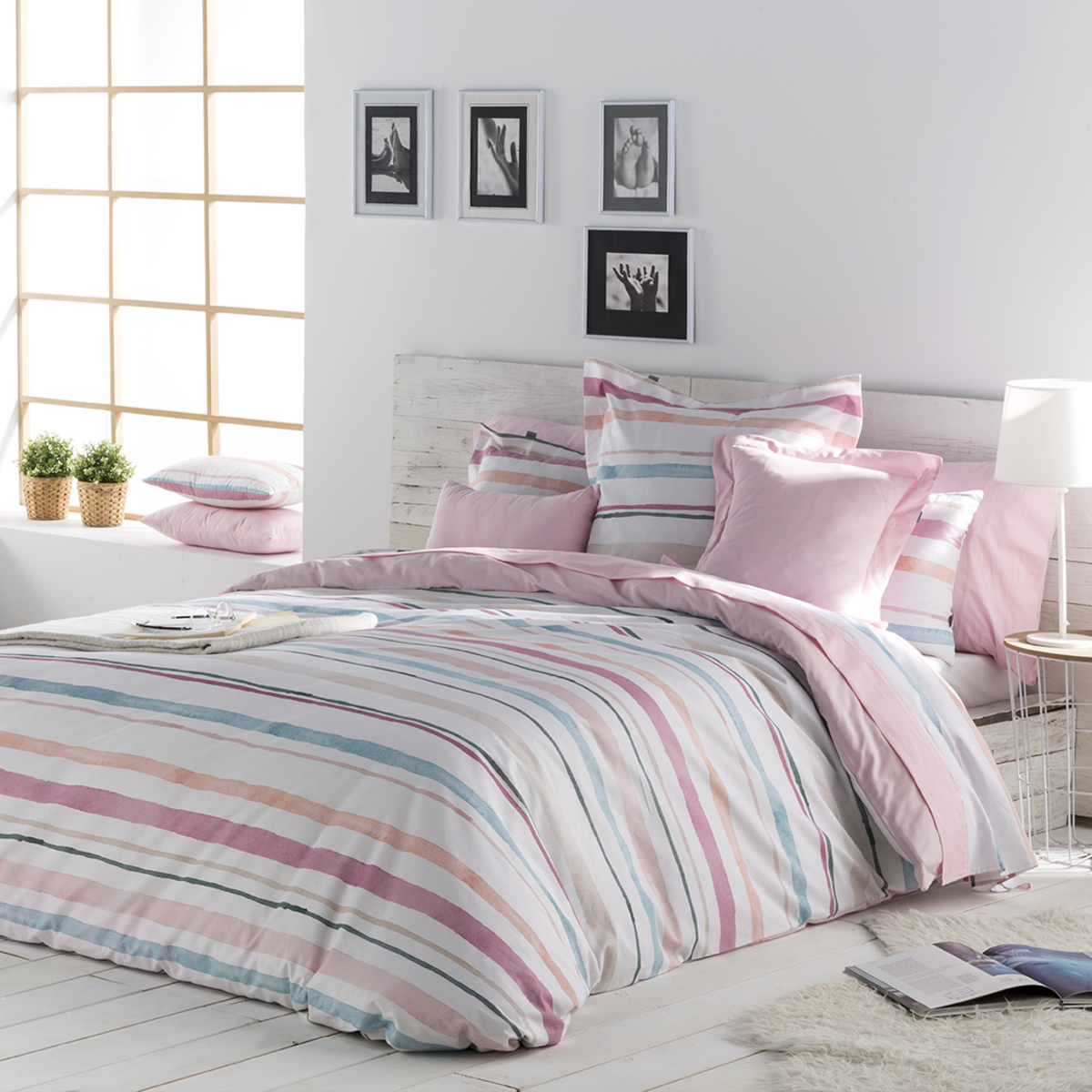 Housse de couette en coton bicolore 140x200 (photo) Housse de couette en coton bicolore 140x200