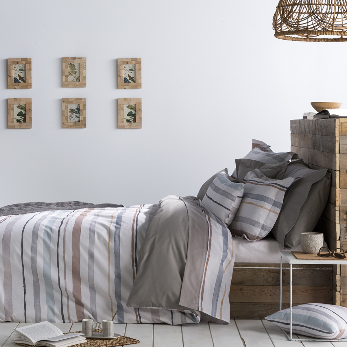 Housse de couette en coton bicolore 155x220 (photo) Housse de couette en coton bicolore 155x220