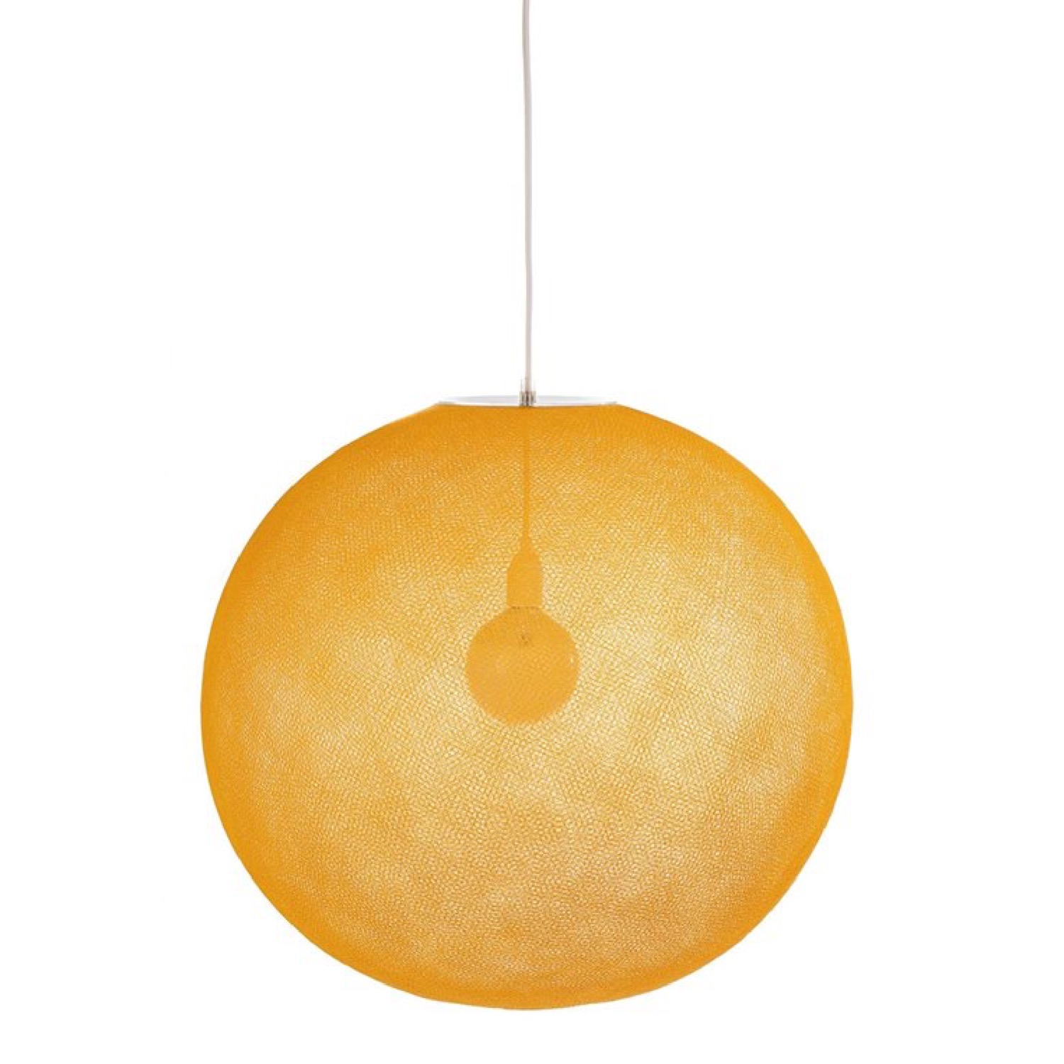 Suspension globe fil tissé jaune D67cm Suspension globe fil tissé jaune D67cm