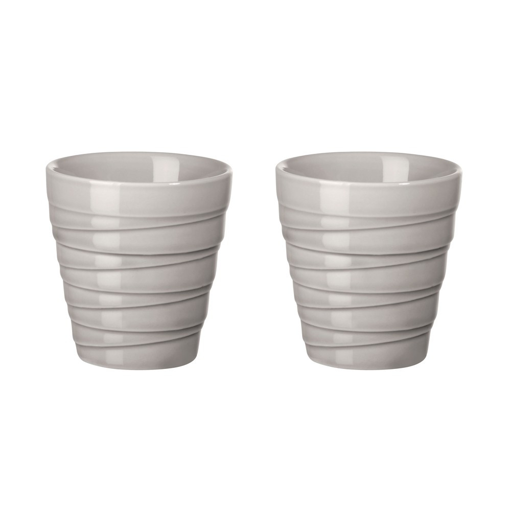 Set de 2 tasses en porcelaine grise 0,08l Set de 2 tasses en porcelaine grise 0,08l