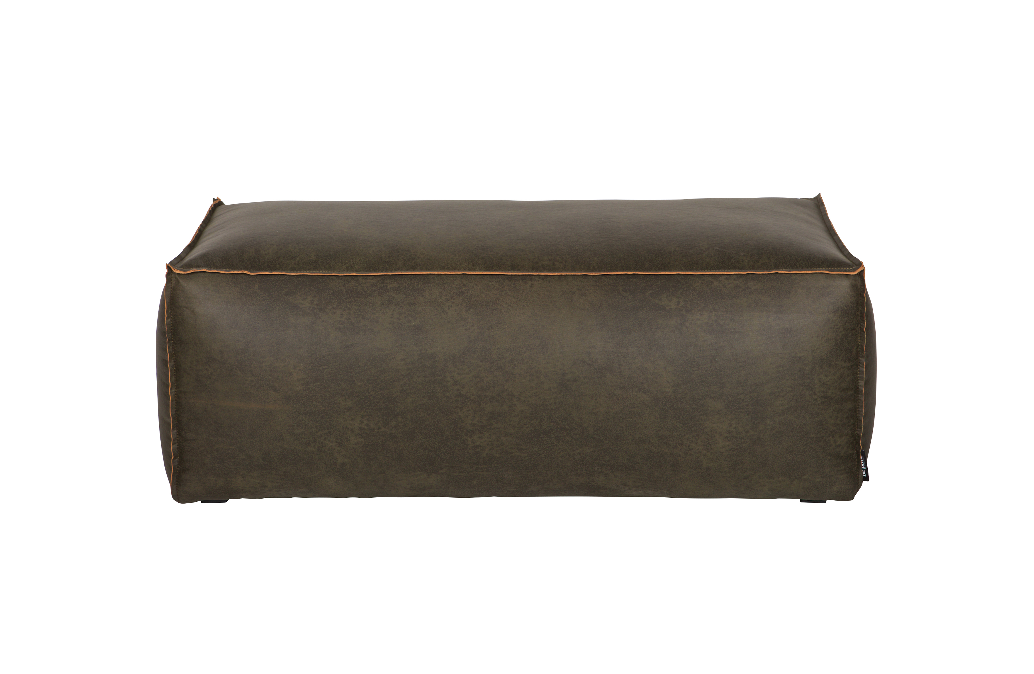 Pouf rectangulaire vintage vert kaki Pouf rectangulaire vintage vert kaki