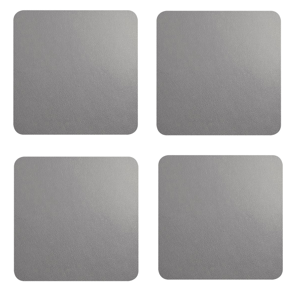 Lot de 4 dessous de verres aspect cuir gris (photo) Lot de 4 dessous de verres aspect cuir gris