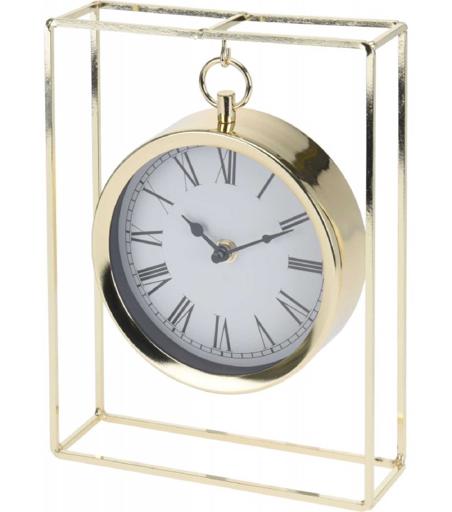 Horloge à poser suspendue en métal doré H25cm Horloge à poser suspendue en métal doré H25cm