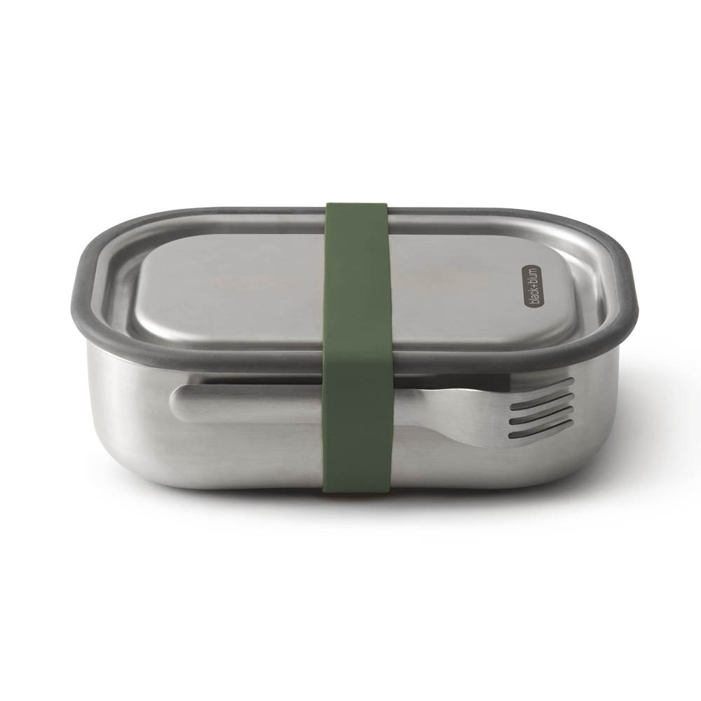 Lunch box acier multifonctions vert olive (photo) Lunch box acier multifonctions vert olive