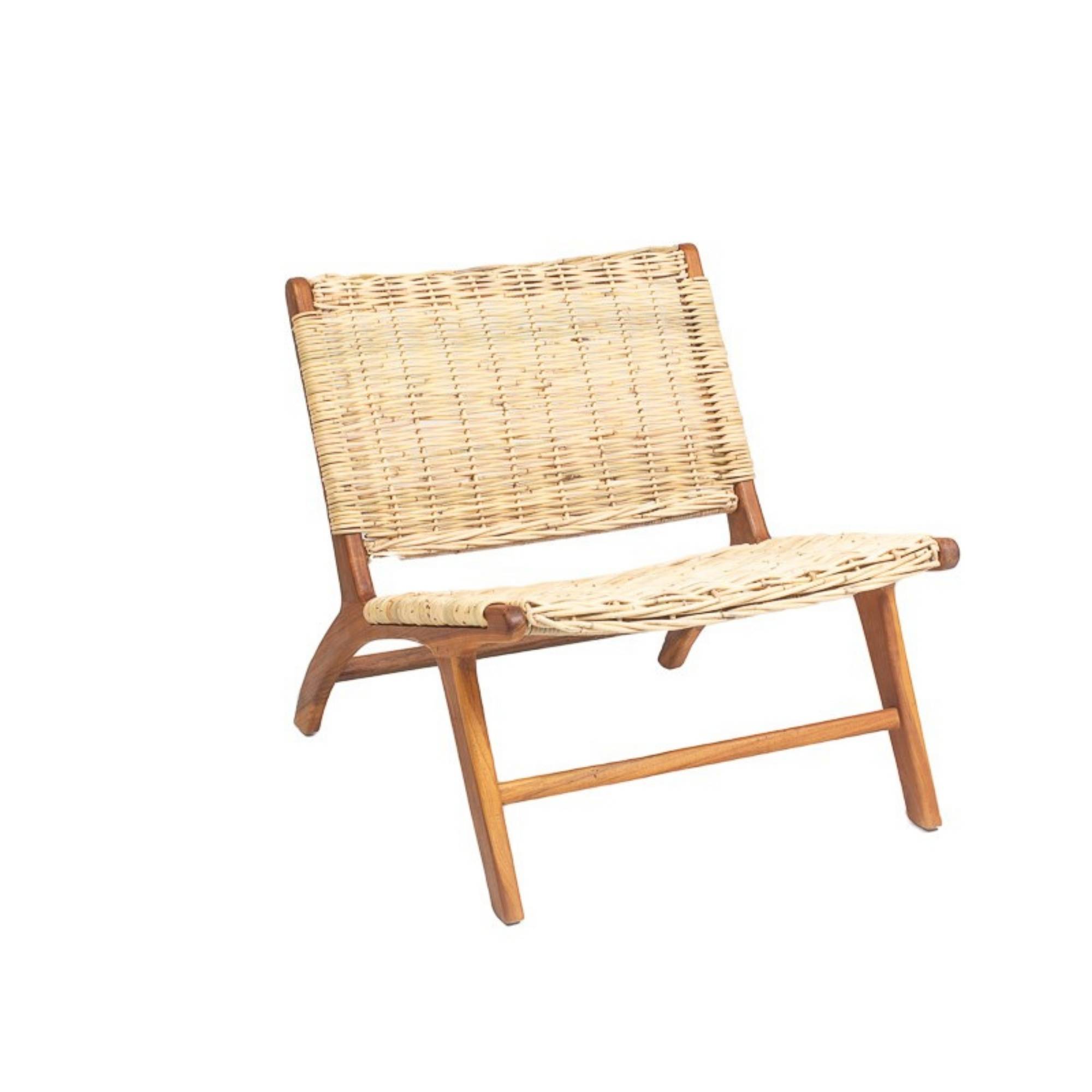 Fauteuil en rotin et teck Fauteuil en rotin et teck