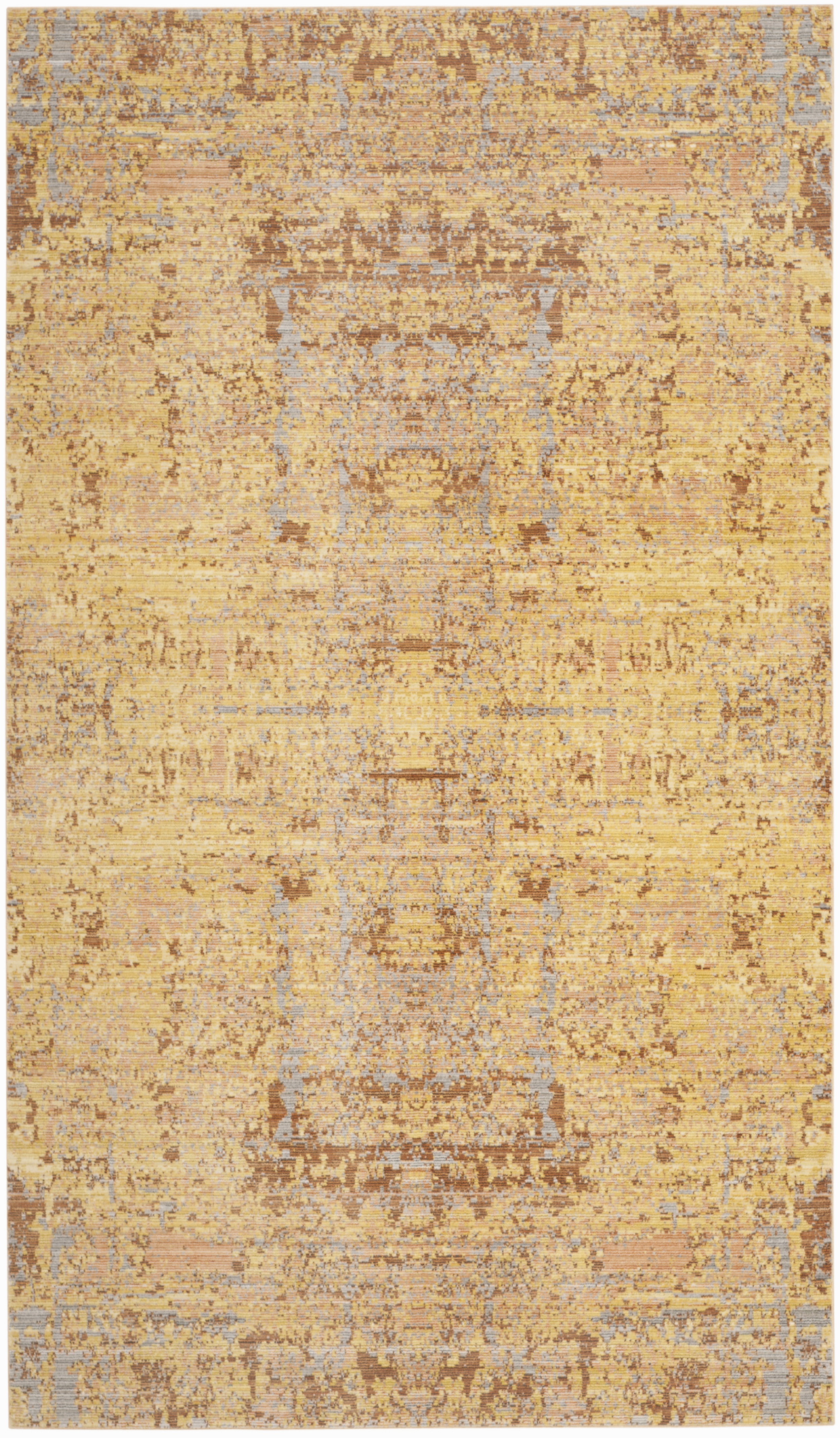 Tapis de salon interieur en or & multicolore, 122 x 183 cm
