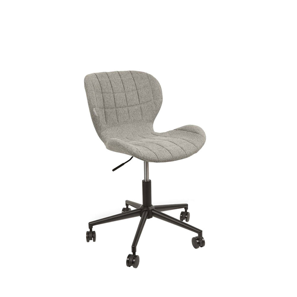 Chaise de bureau à roulettes en tissu gris Chaise de bureau à roulettes en tissu gris