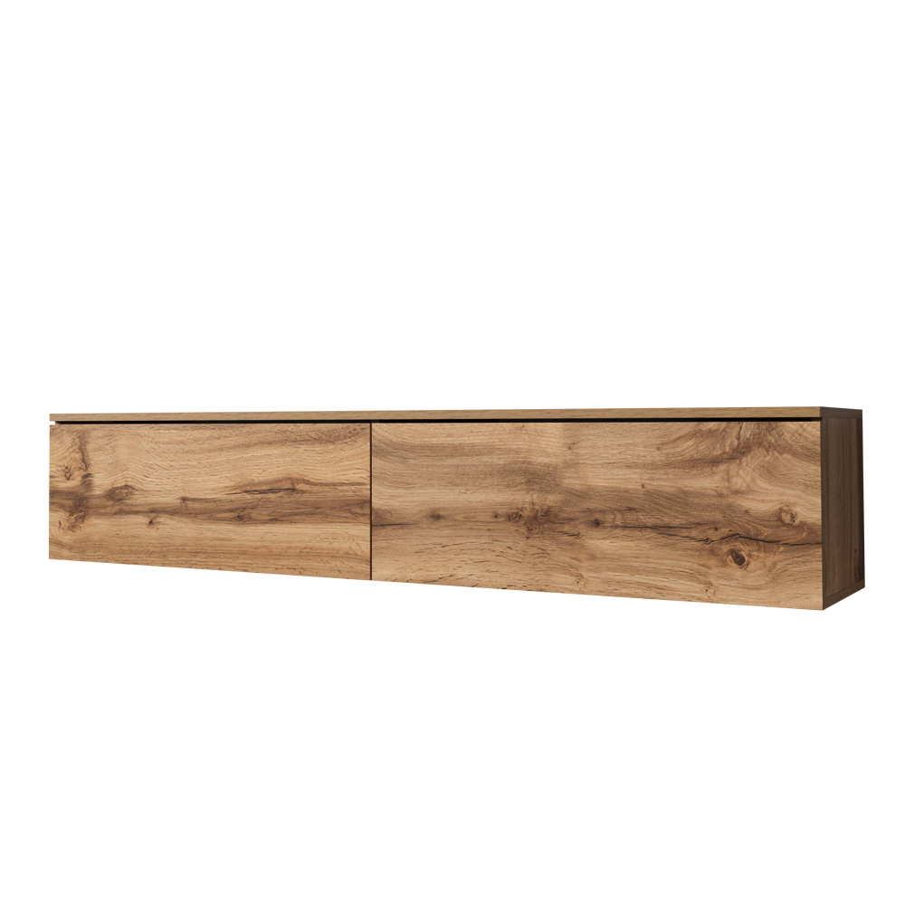 Meuble tv suspendu 140 cm chêne wotan