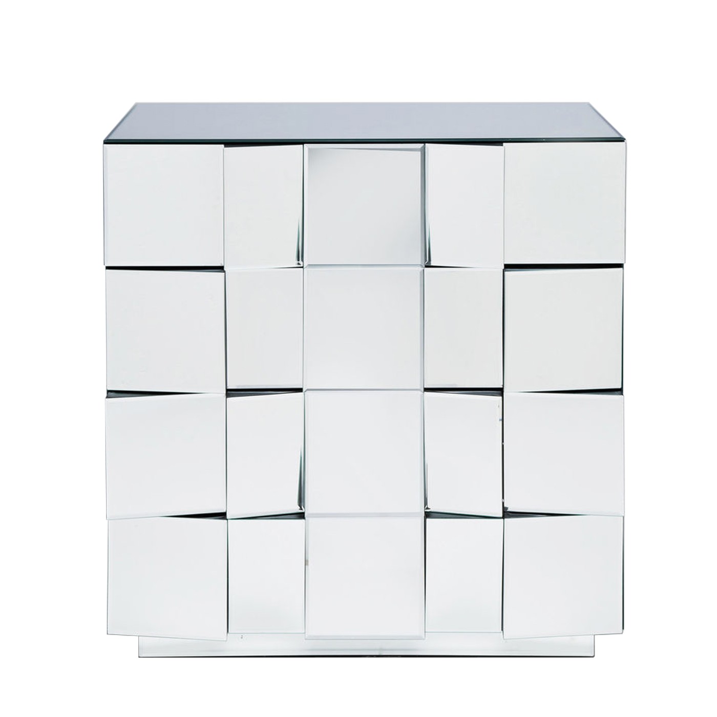 Commode 4 tiroirs en verre miroir Commode 4 tiroirs en verre miroir