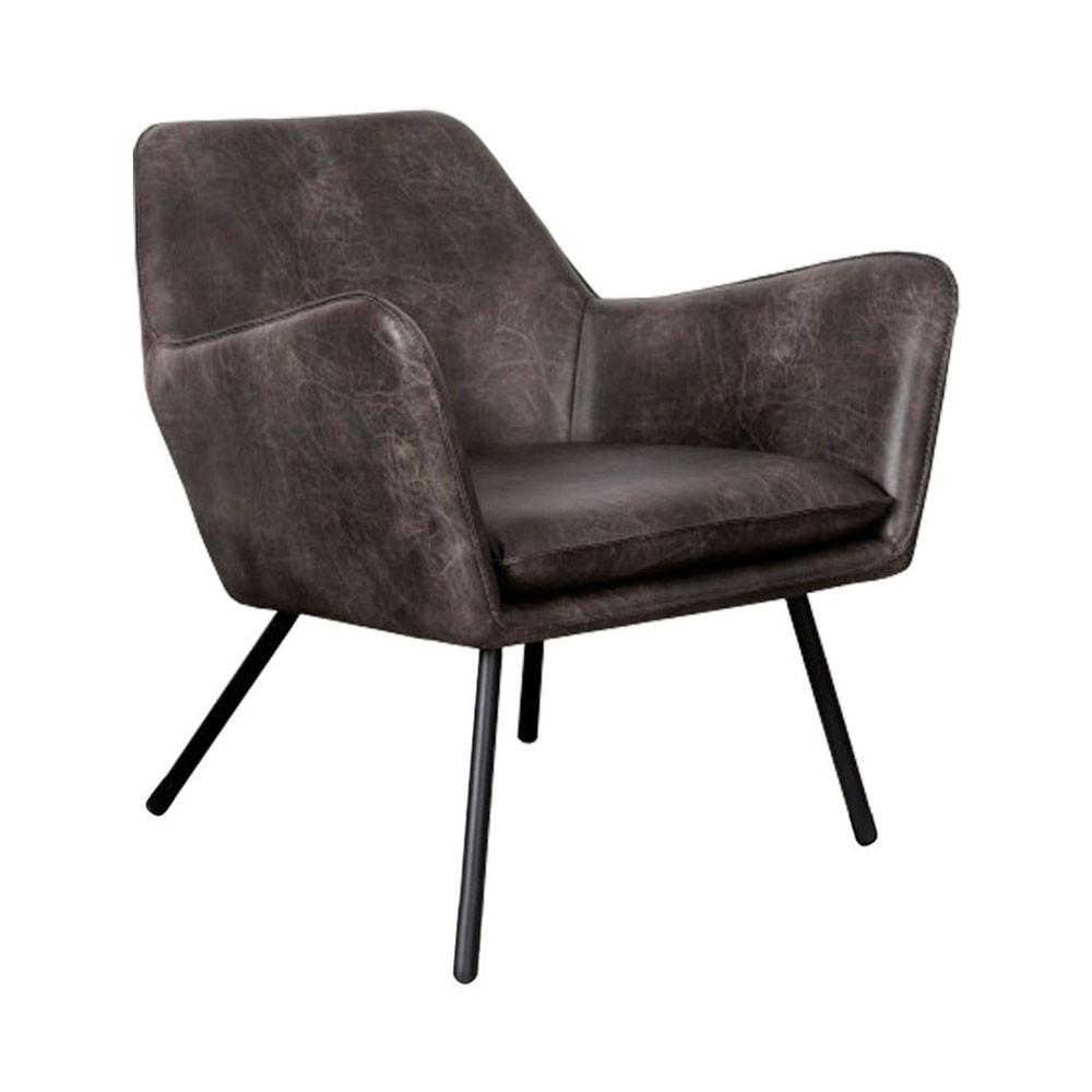 Fauteuil lounge vintage gris anthracite