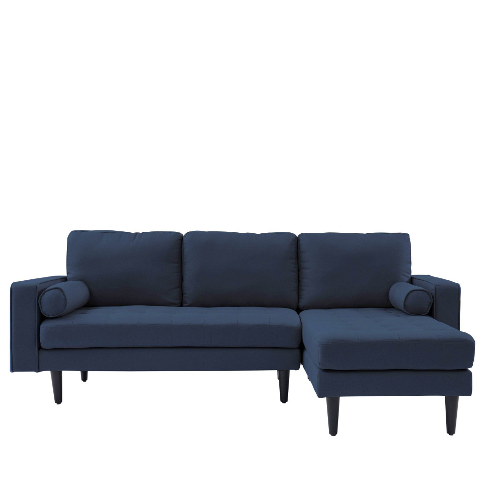 Canapé d'angle réversible en tissu bleu foncé