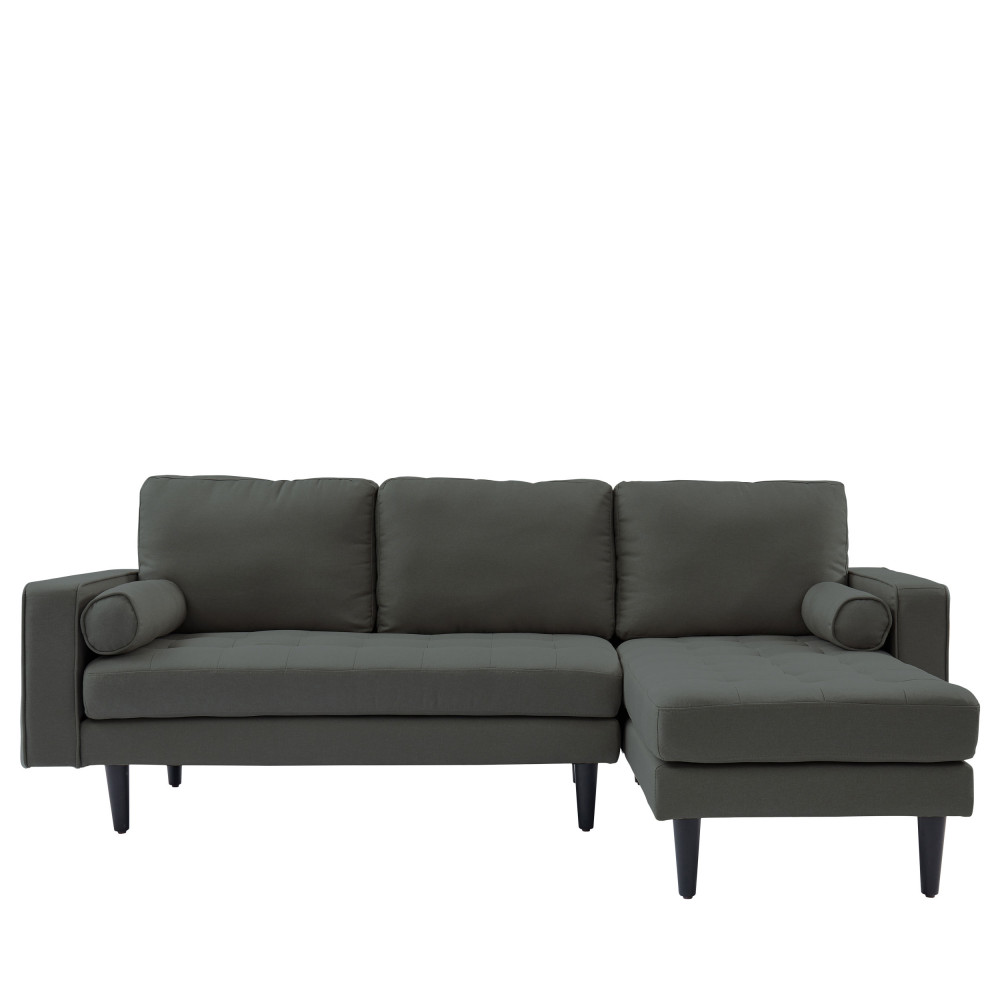 Canapé d'angle 3 places Noir Tissu Design Confort Promotion