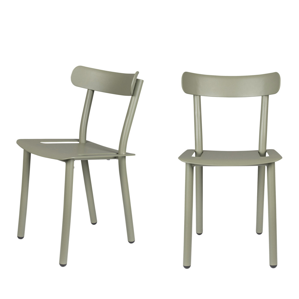 2 chaises de jardin vert olive (photo) 2 chaises de jardin vert olive