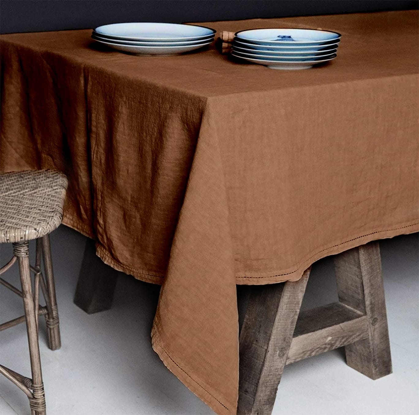 Nappe Lin pur lavé Bronze 160x250 Nappe Lin pur lavé Bronze 160x250