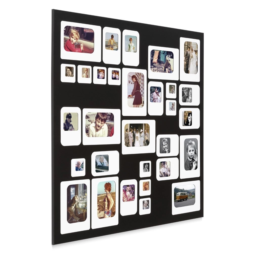 Cadre photo design pêle mêle noir 69x69cm Cadre photo design pêle mêle noir 69x69cm