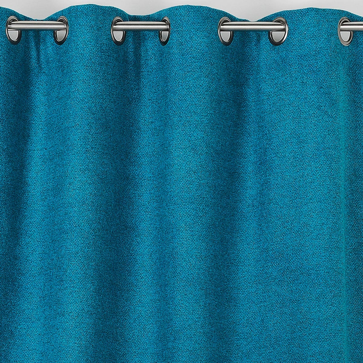 Rideau obscurcissant aspect laine chinée polyester bleu 250x140