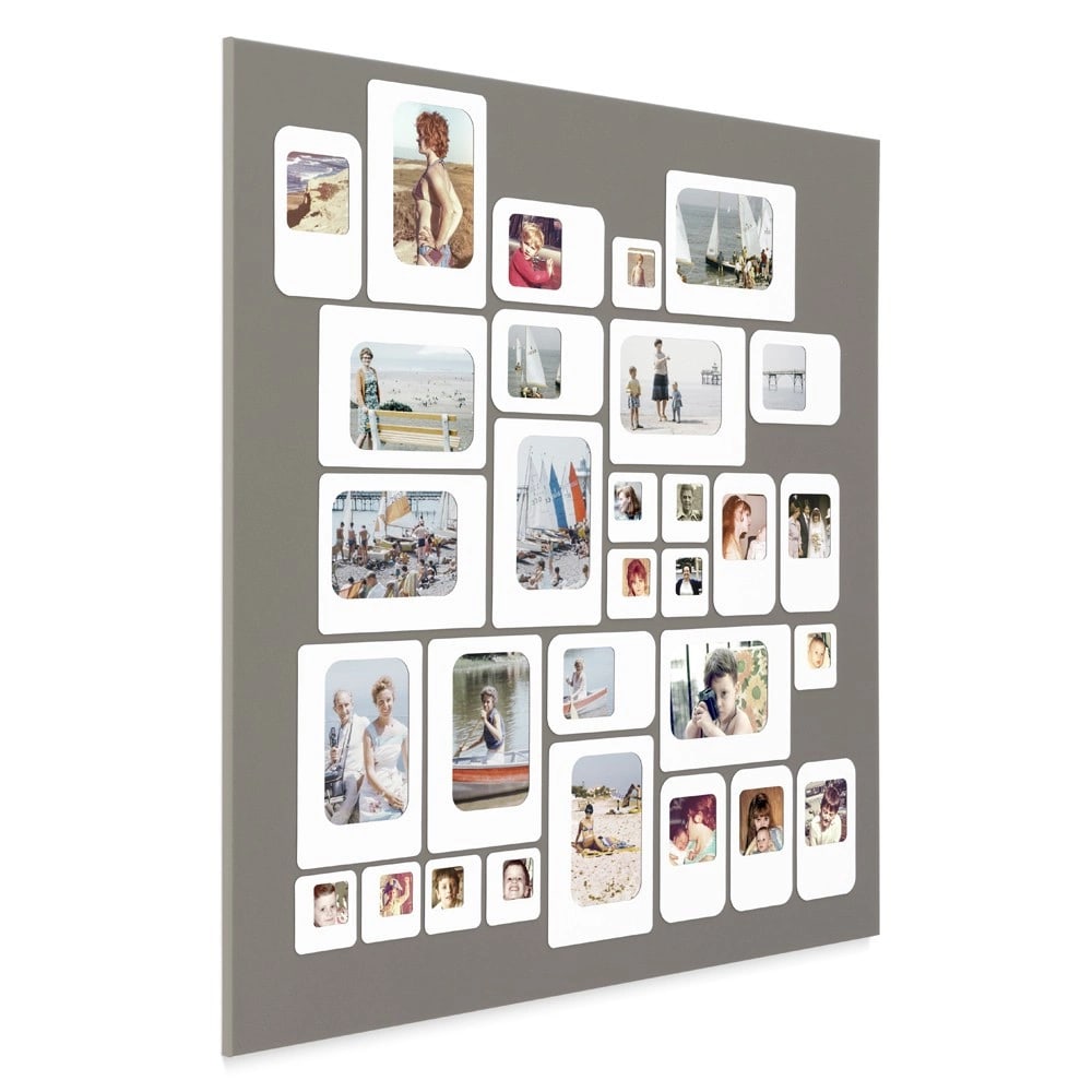 Cadre photo design pêle mêle gris 69x69cm Cadre photo design pêle mêle gris 69x69cm