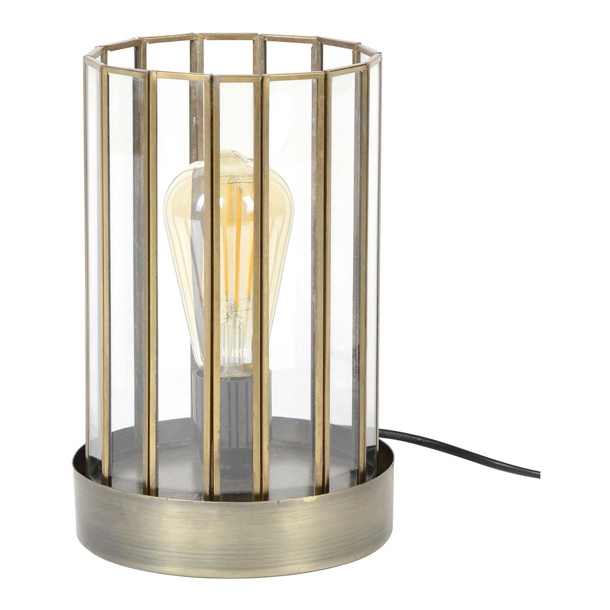 Lampe à poser vintage en métal et verre D17 Lampe à poser vintage en métal et verre D17