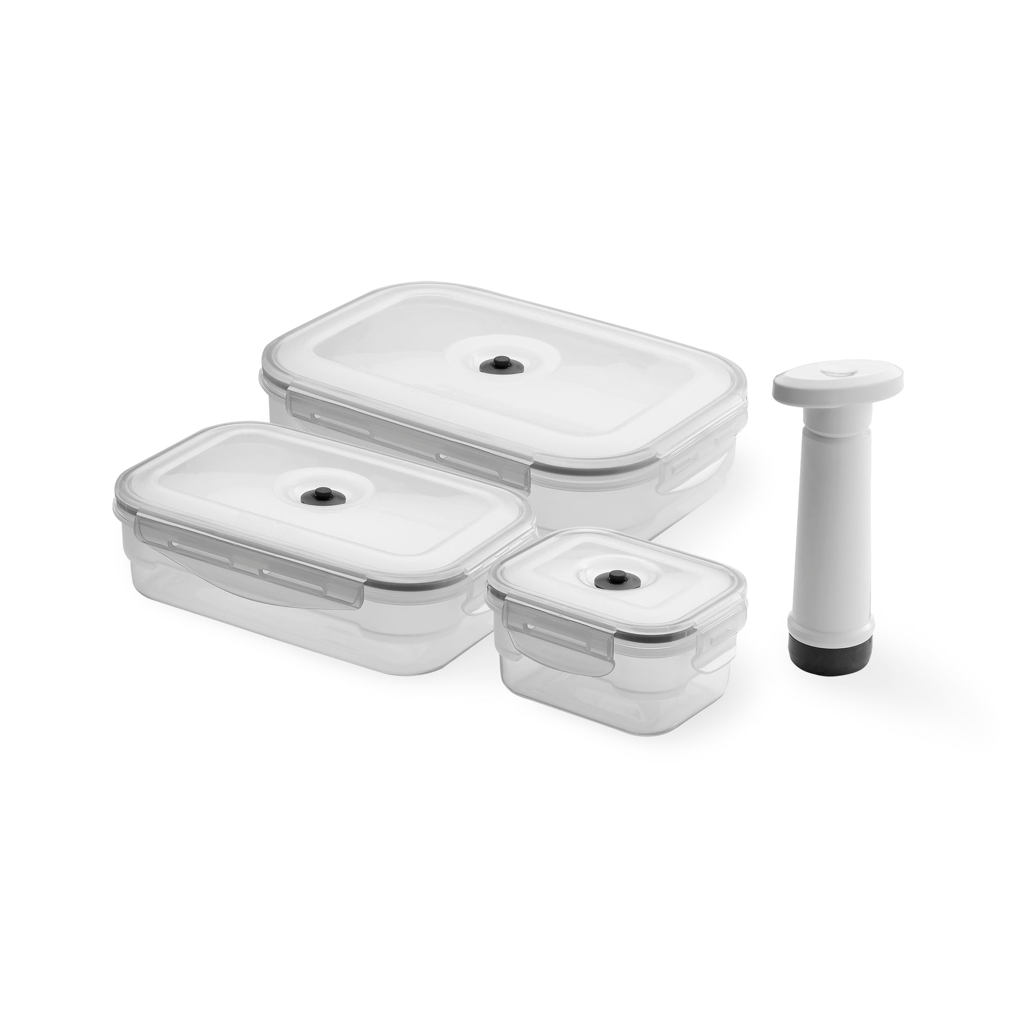 Lot de 3 boîtes alimentaires sous vide + pompe Lot de 3 boîtes alimentaires sous vide + pompe