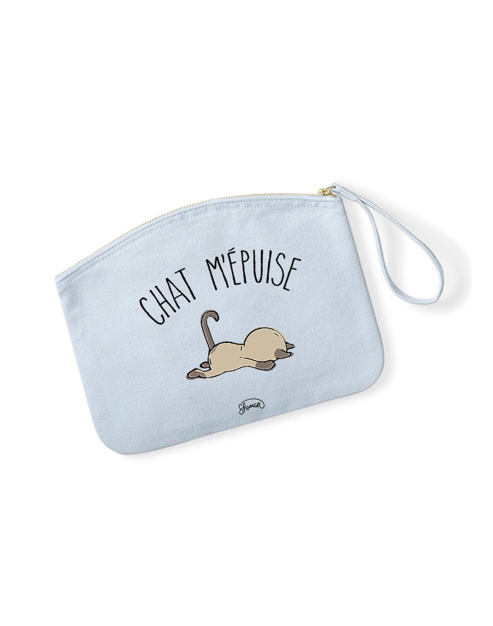 CHAT M'ÉPUISE - Pochette Bleu Pastel en coton CHAT M'ÉPUISE - Pochette Bleu Pastel en coton
