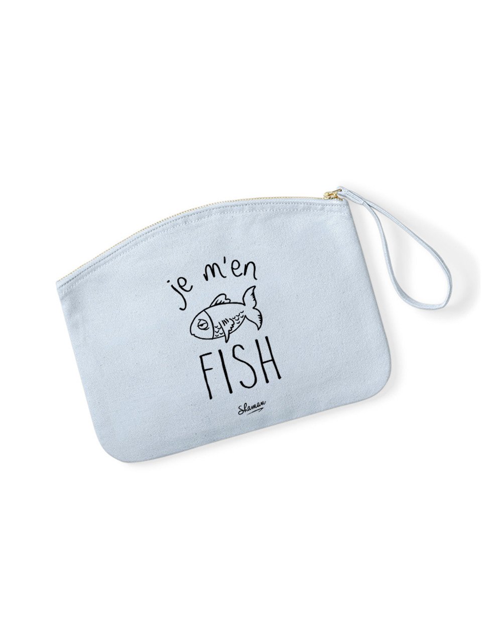 JE M'EN FISH - Pochette Bleu Pastel en coton JE M'EN FISH - Pochette Bleu Pastel en coton