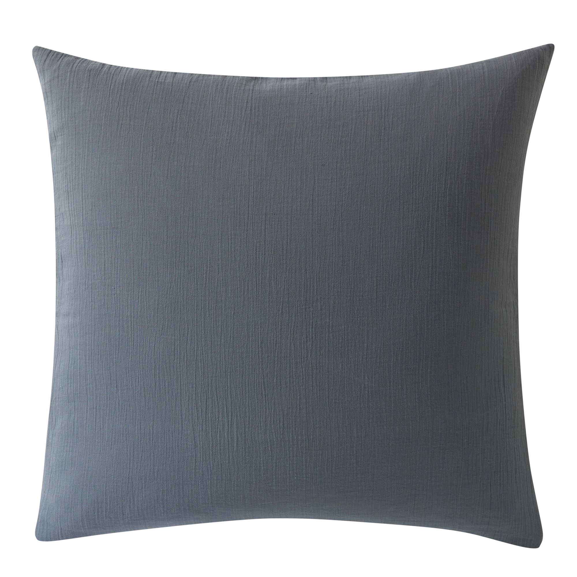 Taie d'oreiller 50x70 en gaze de coton gris anthracite Taie d'oreiller 50x70 en gaze de coton gris anthracite