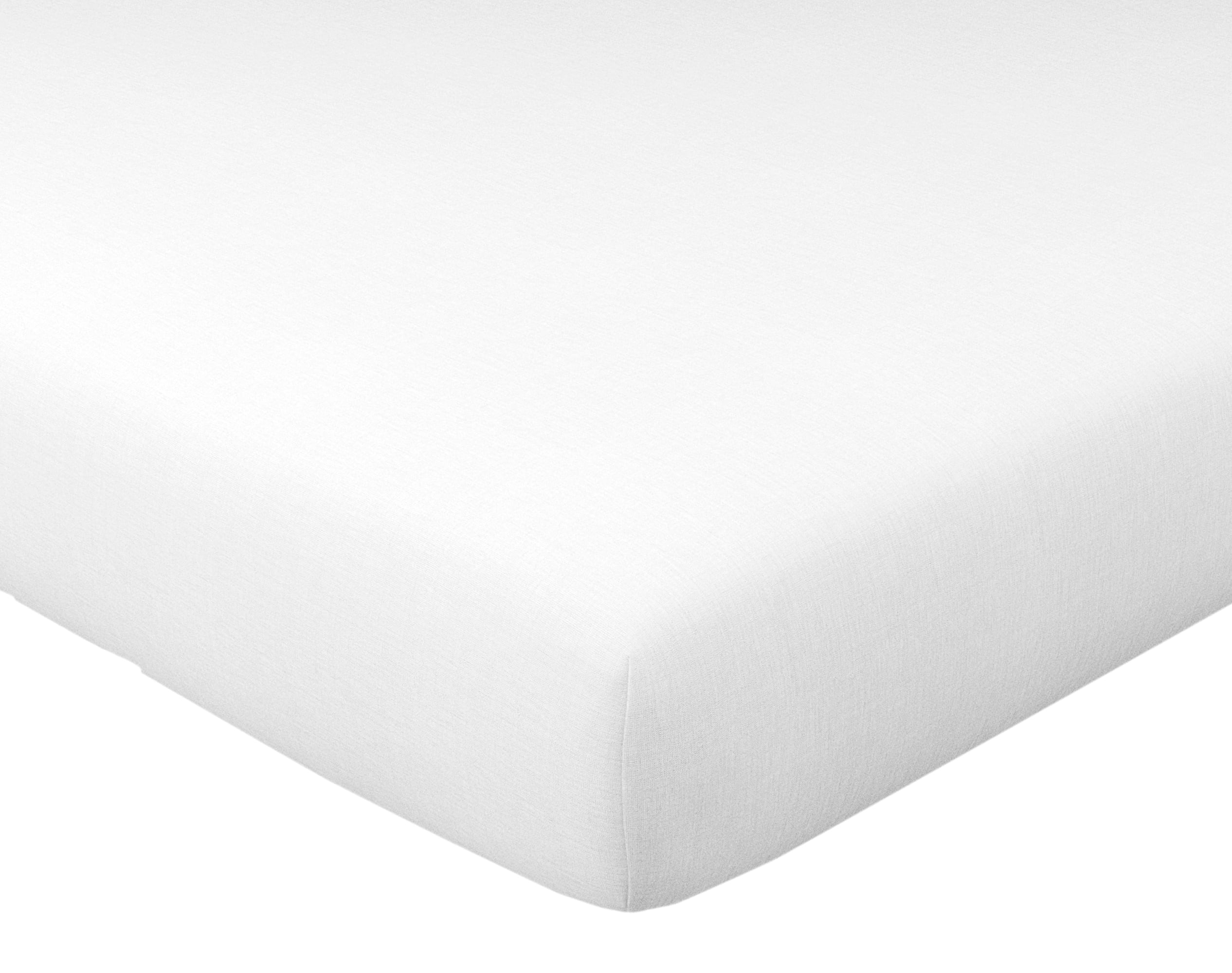 Drap-housse 140x190 en lin lavé blanc (photo) Drap-housse 140x190 en lin lavé blanc