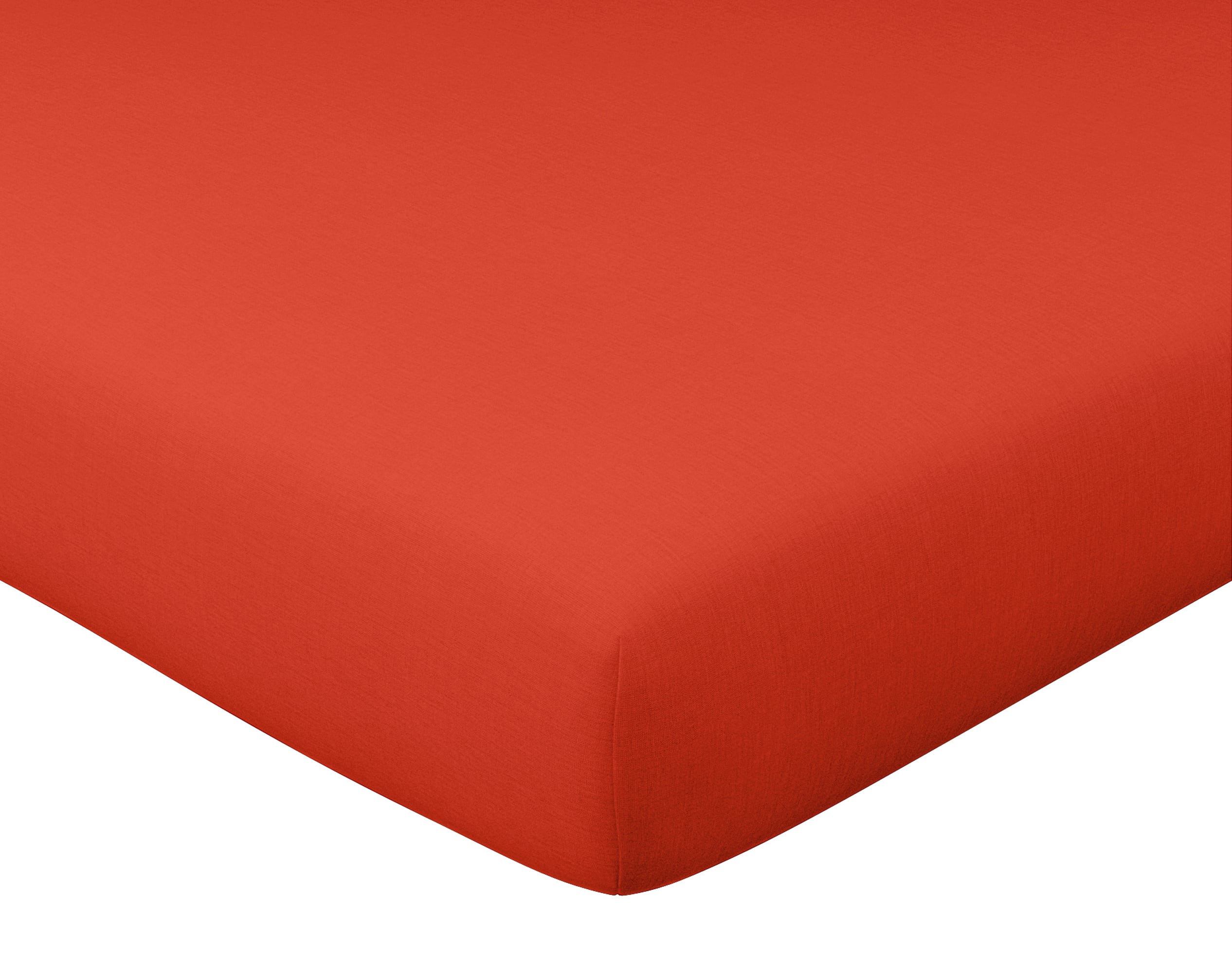 Drap-housse 140x190 en lin lavé rouge brique Drap-housse 140x190 en lin lavé rouge brique