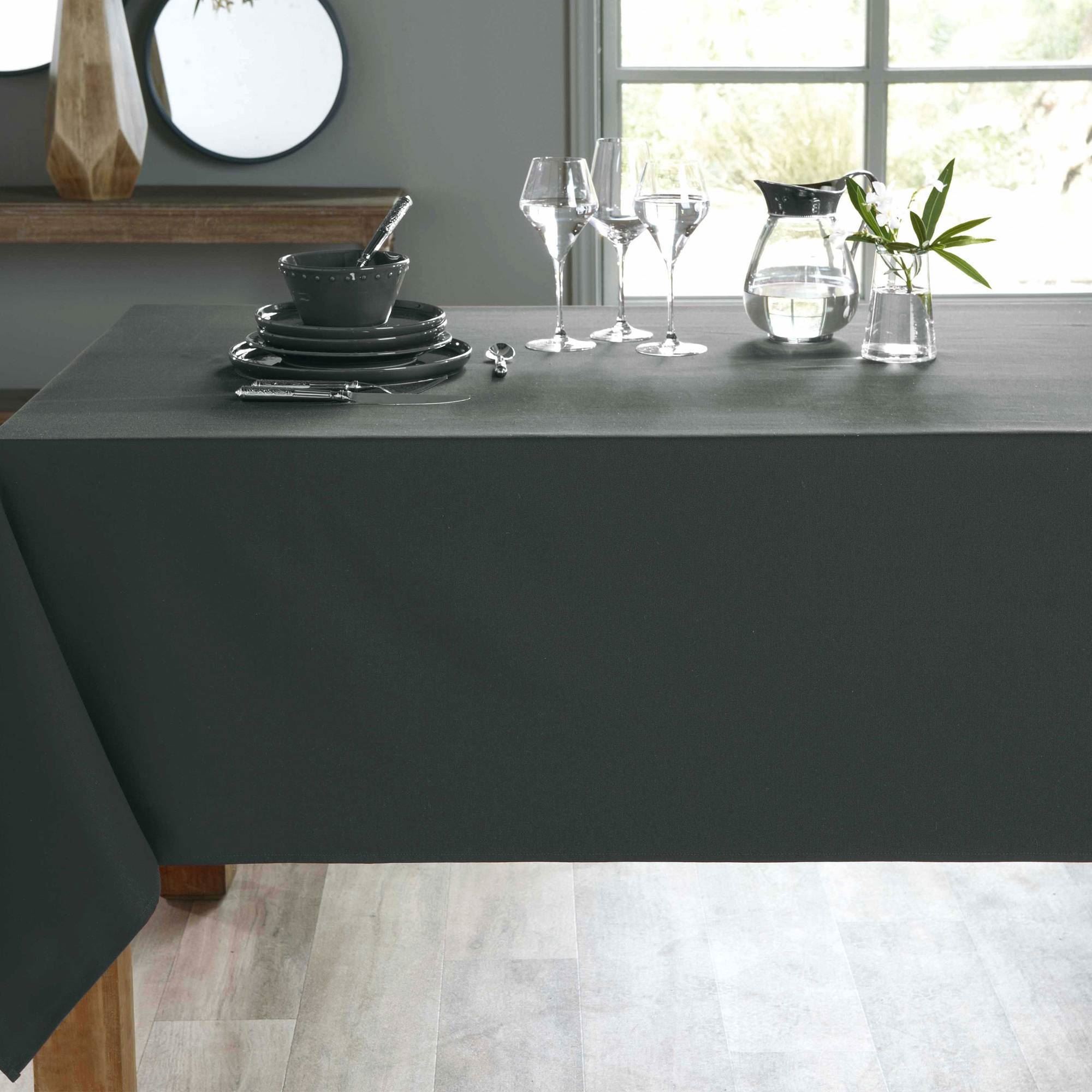 Nappe carrée gris anthracite en coton 150x150 Nappe carrée gris anthracite en coton 150x150