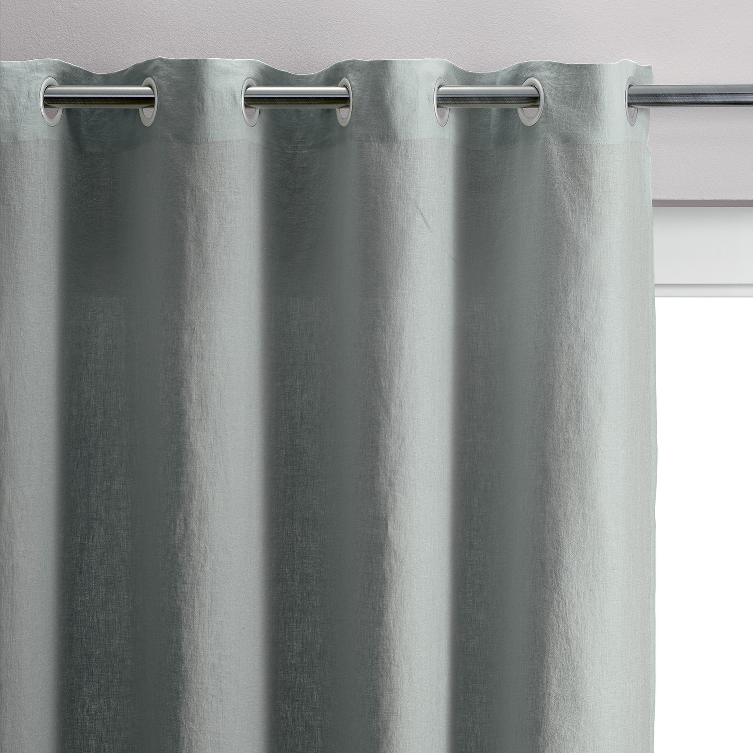 Rideau stonewashed Zeff en lin orage 140 x 280 (photo) Rideau stonewashed Zeff en lin orage 140 x 280