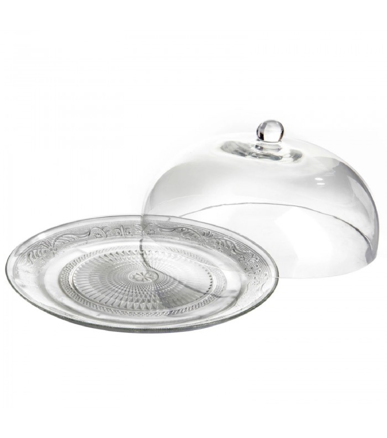Assiette de présentation en verre avec couvercle D29cm (photo) Assiette de présentation en verre avec couvercle D29cm