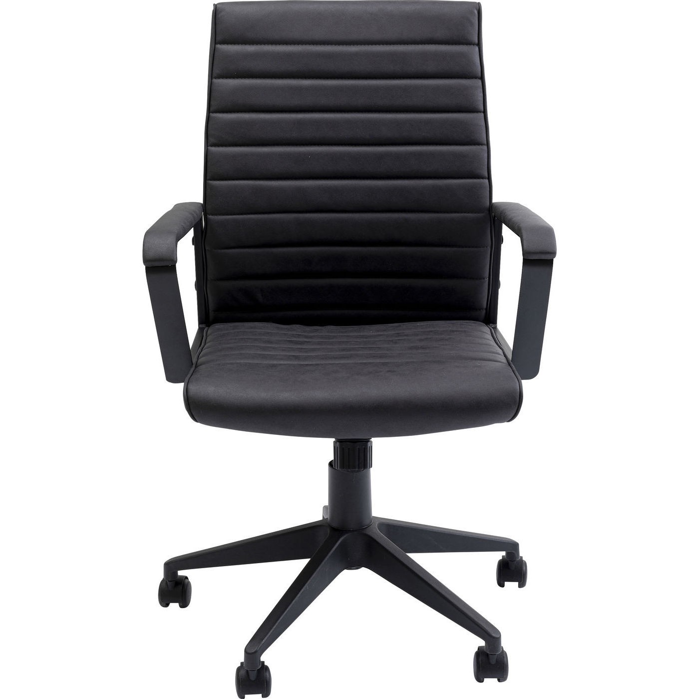 Chaise de bureau pivotante réglable à roulettes noire Chaise de bureau pivotante réglable à roulettes noire