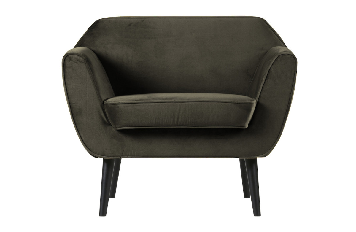 Fauteuil en velours vert chaud