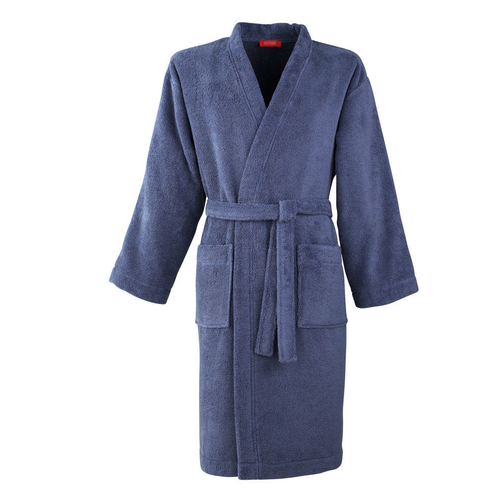Kimono coton peigné Bleu L Kimono coton peigné Bleu L
