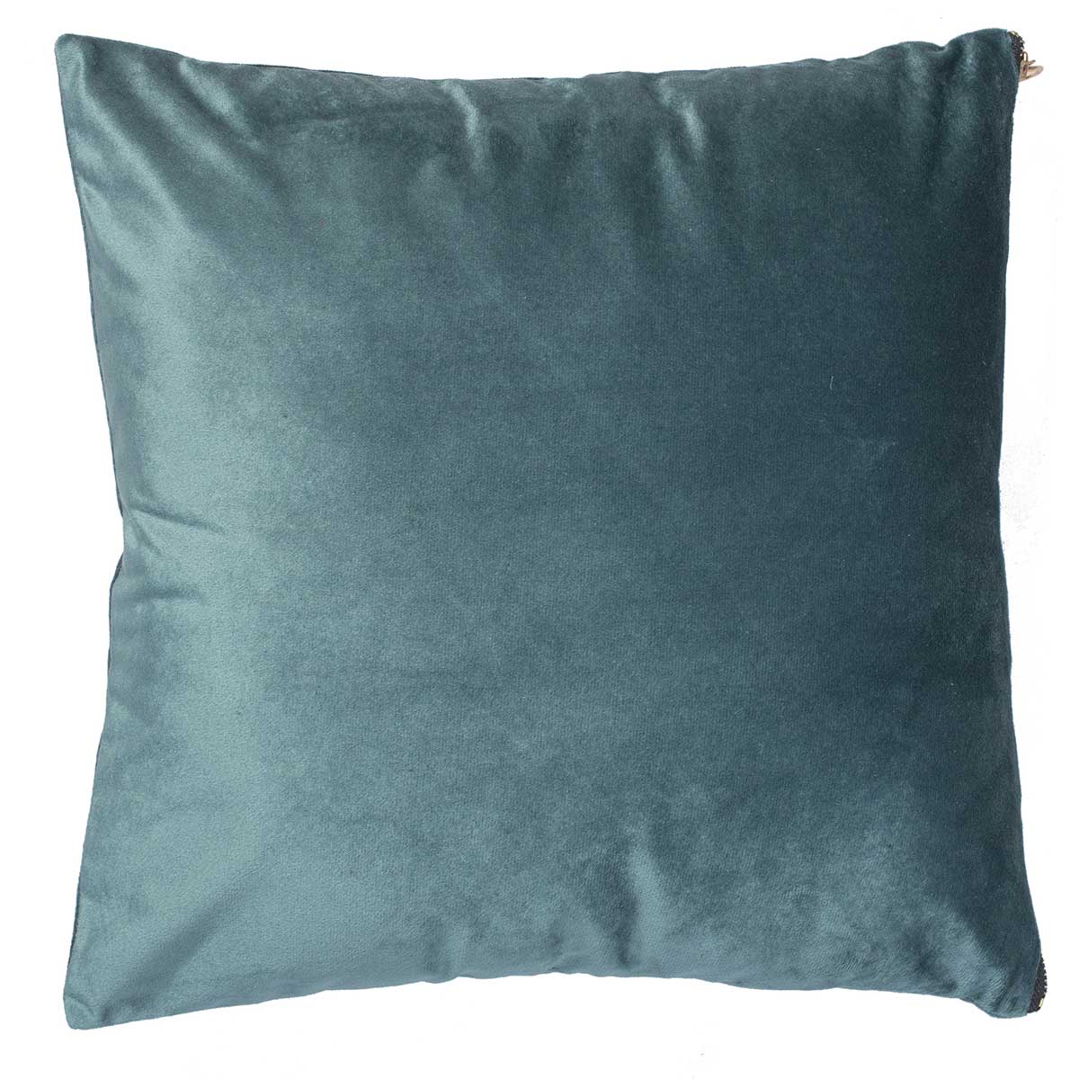 Coussin en velours avec zip déco velours vert 40x40 Coussin en velours avec zip déco velours vert 40x40