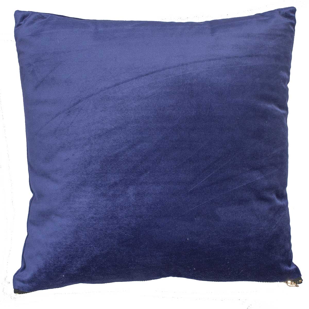 Coussin en velours avec zip déco velours bleu nuit 40x40 (photo) Coussin en velours avec zip déco velours bleu nuit 40x40